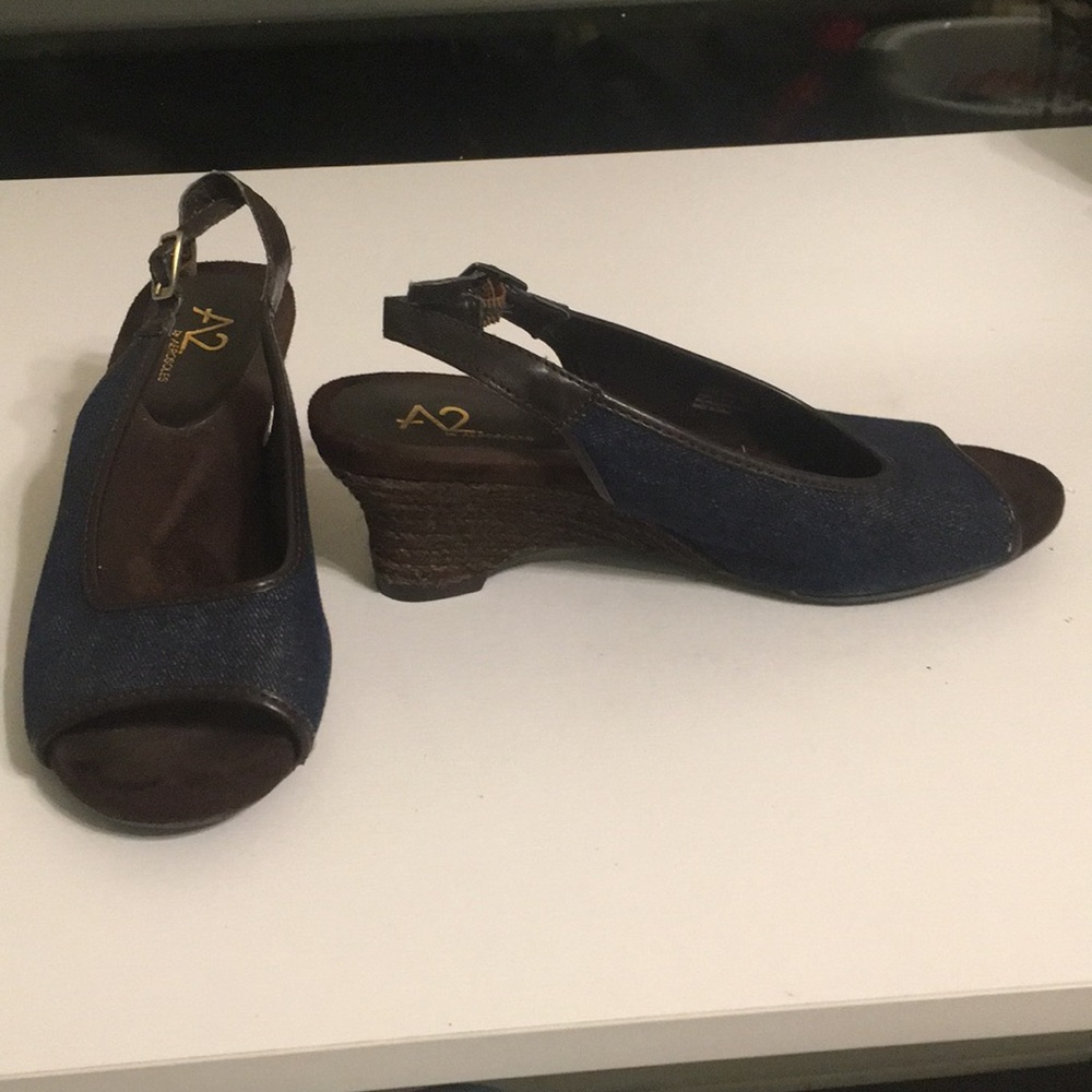 Denim wedges